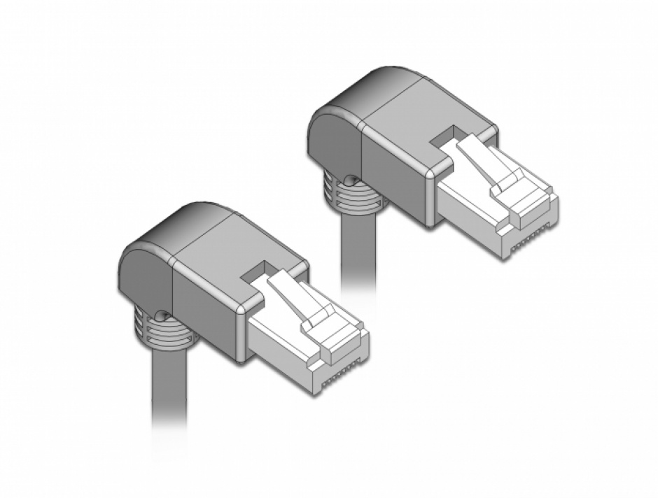 Imagine Cablu de retea RJ45 cat 6A S/FTP unghi jos 0.5m Gri, Delock 85876